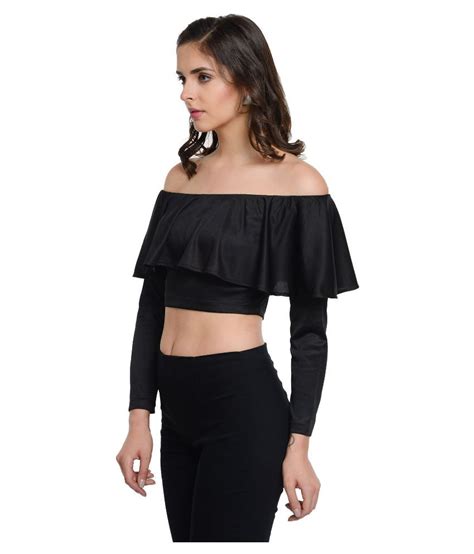 At499 Black Polyester Crop Top Buy At499 Black Polyester Crop Top Online At Best Prices In
