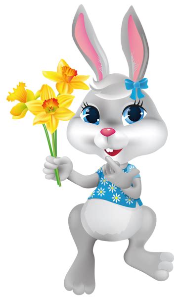 Easter Bunny with Daffodils PNG Clipart Picture | Easter bunny pictures, Easter pictures, Easter ...