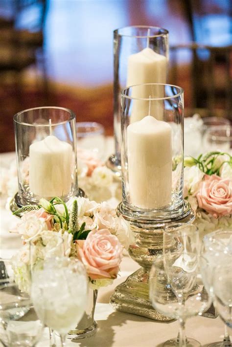 Gallery Tall White Candles In Glass Votives Wedding Centerpiece Deer