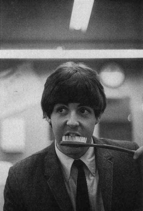 Paul Mccartney Brushing His Teeth The Beatles Pinterest