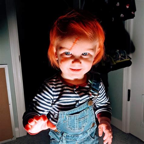Easy Chucky Costume For Kids Red Hair Chalk For That Crazy Chucky Hair