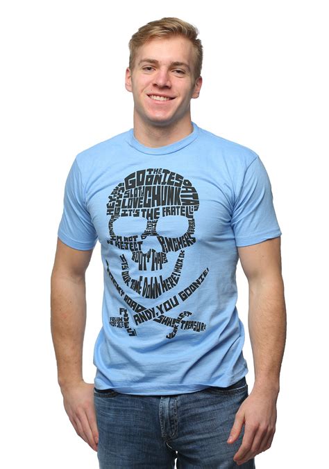 You'll find options made from supima cotton, cashmere, and jersey. Goonies Quote Skull Light Blue T-Shirt for Men