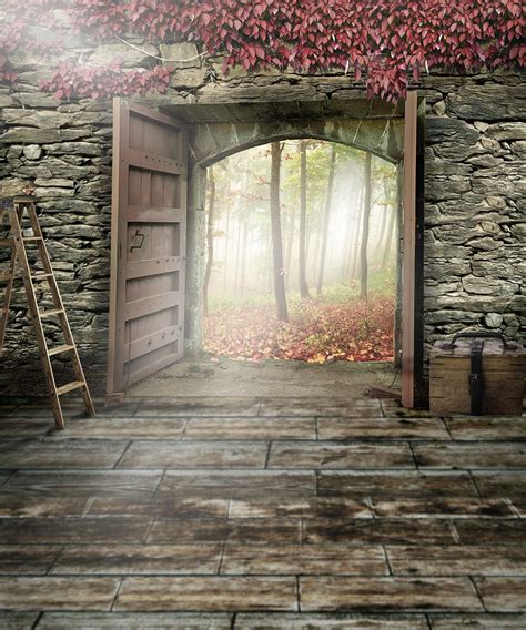 2018 5x7ft Retro Vintage Photography Backdrops Brick Wall Wooden Door