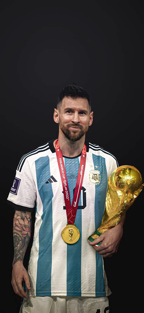 Messi Holding World Cup Wallpaper Download Mobcup