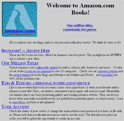 Check Out Amazons Early Web Page Design Business Insider