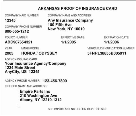 Free Printable Car Insurance Cards