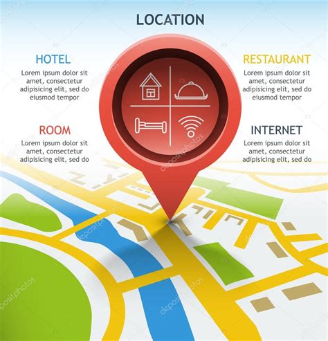 Location On The Map Diagram Infographics Stock Vector Image By