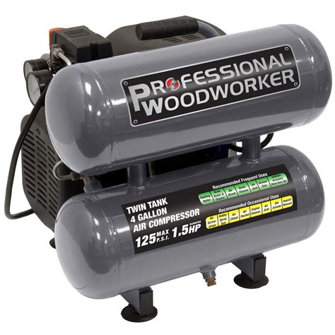 Professional Woodworker 4 Gallon Twin Stack Air Compressor