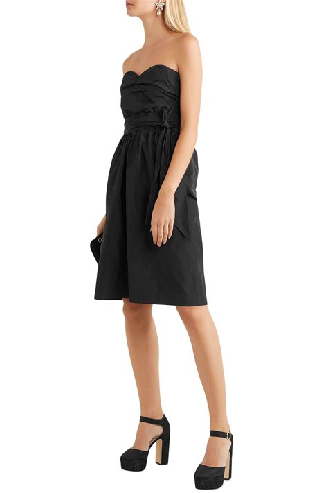 ALEXACHUNG Synthetic Strapless Bow Embellished Taffeta Dress Black Lyst