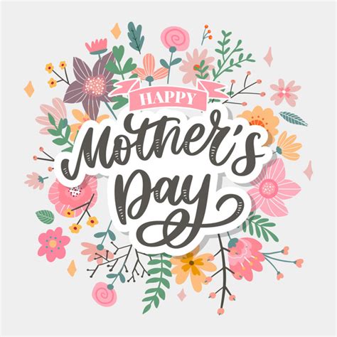 Feliz Día De Las Madres Letras Ilustración De Caligrafía