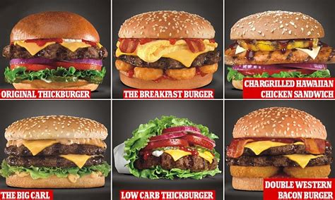 Select any item to view the complete nutritional information including calories, carbs, sodium and weight watchers points. What's on the menu at Australia's new burger chain Carl's ...