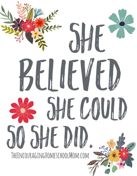 She Believed She Could So She Did Free Printable Quote Download