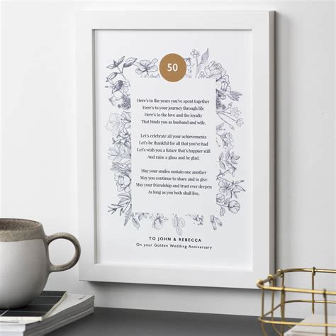 Wedding Anniversary Poem Personalised Print By Bespoke Verse