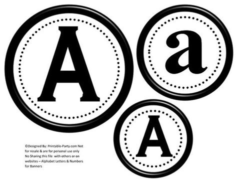 6 Inch Circle Black Printable Banner Letters By Printable