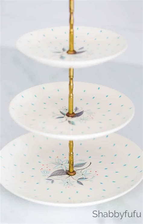 How To Make A Tiered Stand Thrift Store Plates