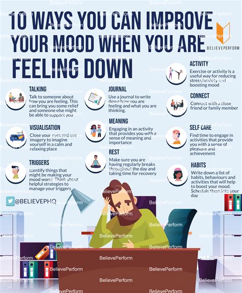 10 Ways You Can Improve Your Mood When You Are Feeling Down Believeperform The Uks Leading