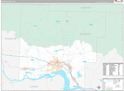 Johnson County Ar Wall Map Premium Style By Marketmaps Mapsales