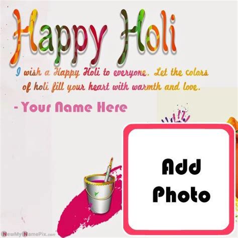 Happy Holi Wishes With Name And Photo Add Greeting Card Edit Artofit