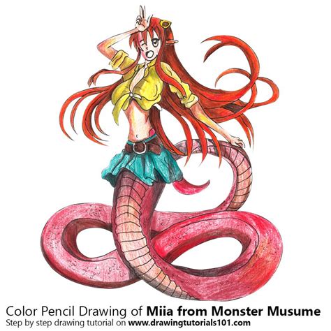 Miia From Monster Musume Colored Pencils Drawing Miia From Monster