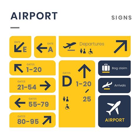 Airport Signs Icon Vector Set Free Vector Rawpixel