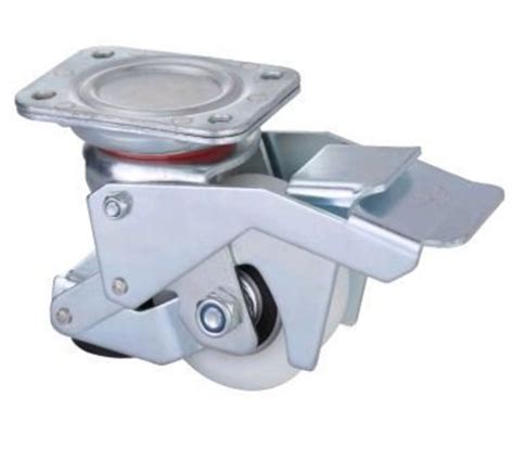 Stainlessfoot Operated Levelling Fixed Caster With 80x40mm Nylon Wheel