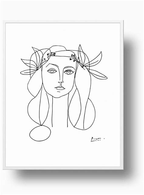 Painting Art And Collectibles Female Portrait Picasso Original Minimalist