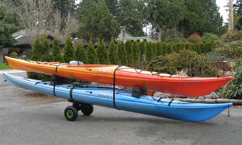 Transporting Two Kayaks Is Really This Easy Kayak Cart Kayaking
