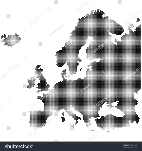 Detailed Map Europe Made Round Dots Stock Vector Royalty Free Shutterstock
