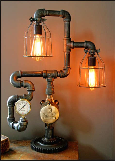interesting industrial pipe lamp design ideas