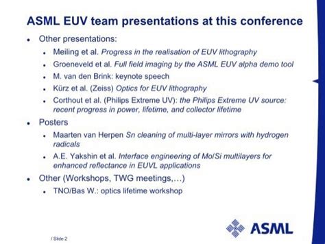 Asml Euv Team Presentatio