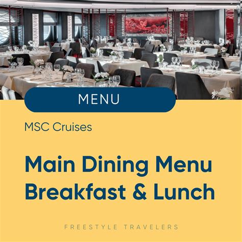New Msc Cruises Main Dining Lunch And Breakfast Pdf Menus — Freestyle