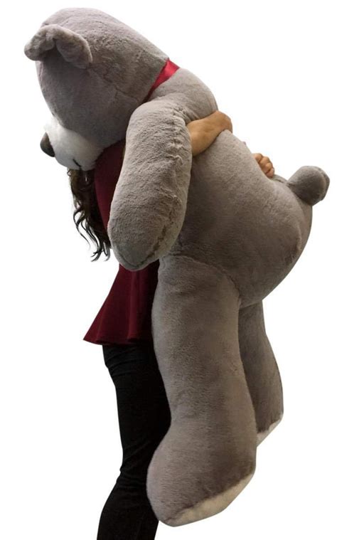 Big Plush Giant Gray 5 Foot Teddy Bear Soft Silver Color Large Etsy