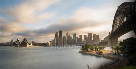 Australia New South Wales Sydney Skyline With Sydney Opera House And