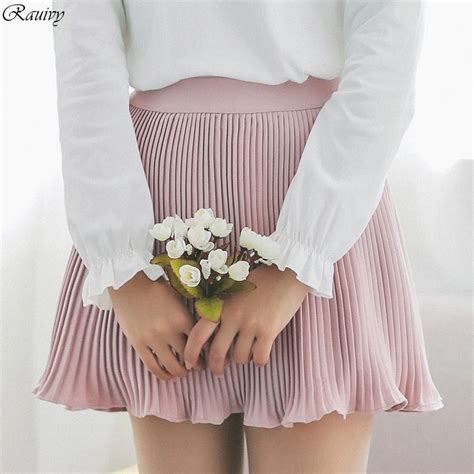 Harajuku Korean Skirts Womens Spring Summer 2017 Vintage Kawaii Ulzzang New Pleated Skirt Retro