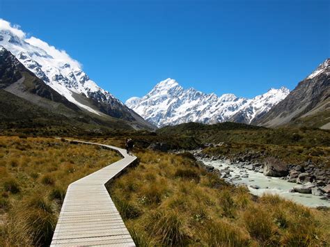 Hiking The Hooker Valley Track At Mount Cook In New Zealand