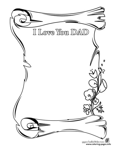 I Love You Dad Letter Fathers Day Coloring Page Printable