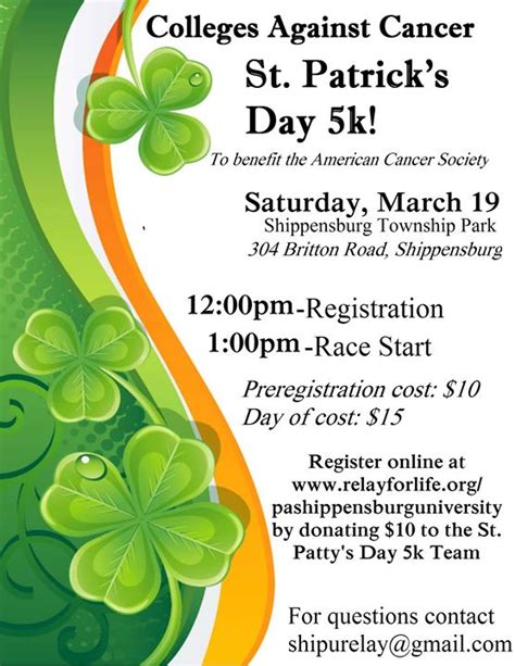 St Patricks Day 5k At Shippensburg Township Park Shippensburg