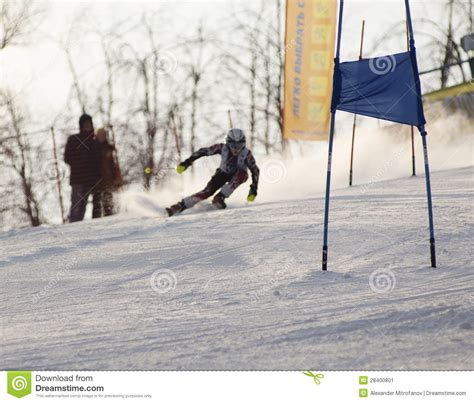 Skiing Sport On Hi Mountain Slopes Editorial Photo Image