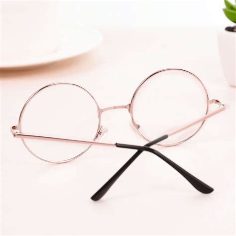 Men Women Girls Retro Round Circle Eyeglasses Metal Frame Eyeglasses Clear Lens Eye Glasses