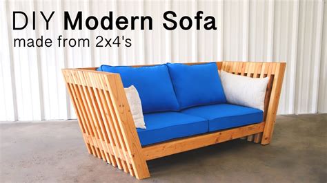 Diy couch reupholster with a painter's drop cloth: DIY Modern Indoor/Outdoor Sofa Made From 2x4's - YouTube