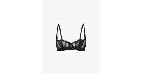 Agent Provocateur Rozlyn Balconette Mesh And Lace Underwired Bra In Black Lyst