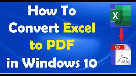 How To Convert Excel To Pdf In Windows 10 2 Methods Youtube