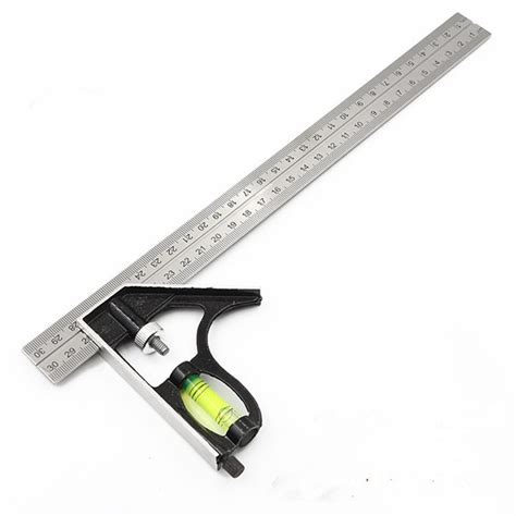 Stainless Steel Multifunctional Combination Square Ruler 300mm 45