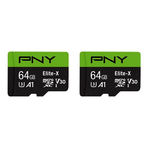 Buy Pny 64gb Elite X Class 10 U3 V30 Microsdxc Flash Memory Card 2 Pack