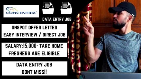 Concentrix Data Entry Jobs For Freshers Onspot Offer Letter Youtube