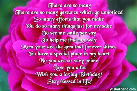 Mothers' have been there since the beginning of time, without her no one would be here. Mom Birthday Poems