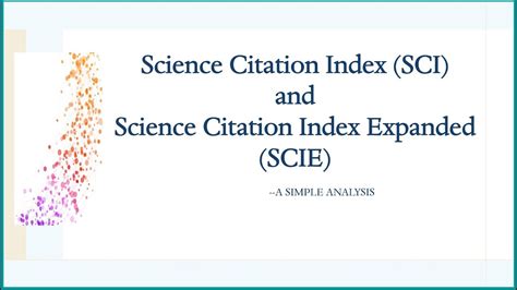 Science Citation Index And Science Citation Index Expanded Simple