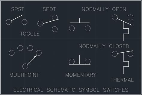 Electrical Schematic Symbol Switches Autocad Free Cad