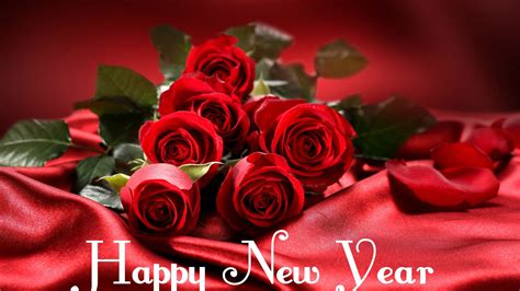 Free Download Happy New Year Red Roses Flower Images 2020 Greeting Card