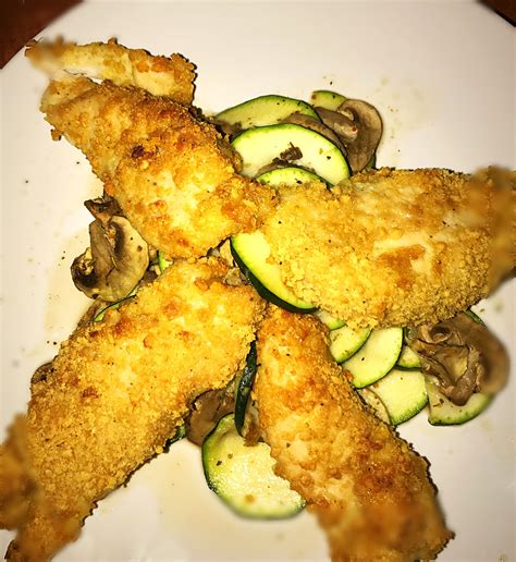 Mock fried chicken and zucchini | Food, Fried chicken, Healthy eating